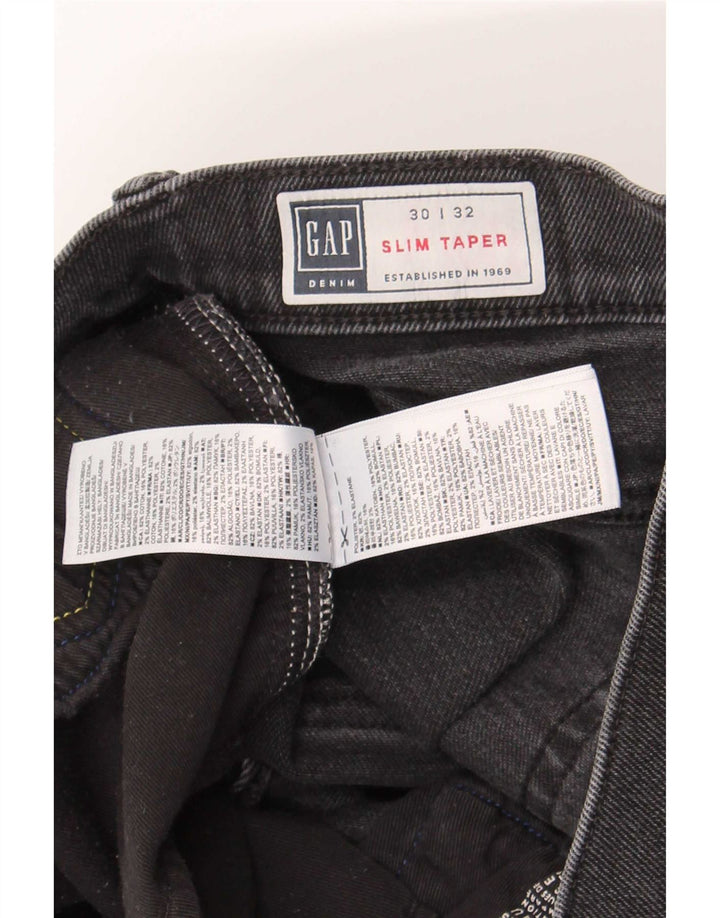 Jeans femininos Gap Slim Tapered W30 L32 algodão preto