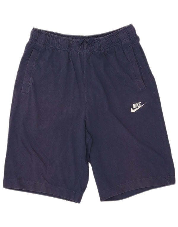 Shorts esportivos masculinos NIKE pequenos algodão azul marinho