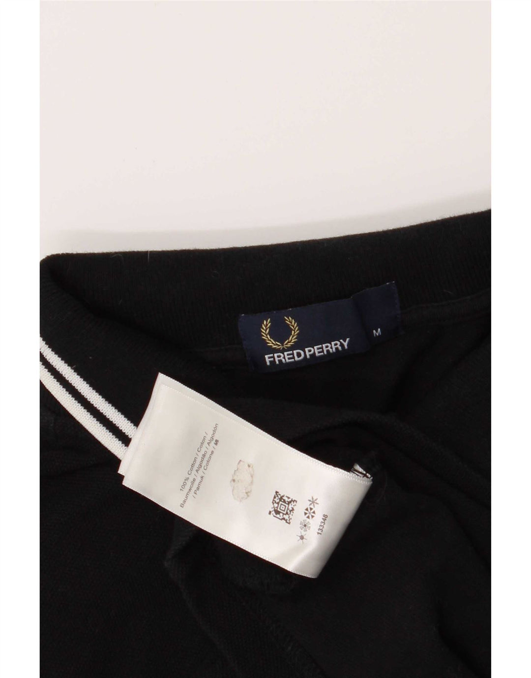 Camisa polo masculina Fred Perry de algodão preto médio
