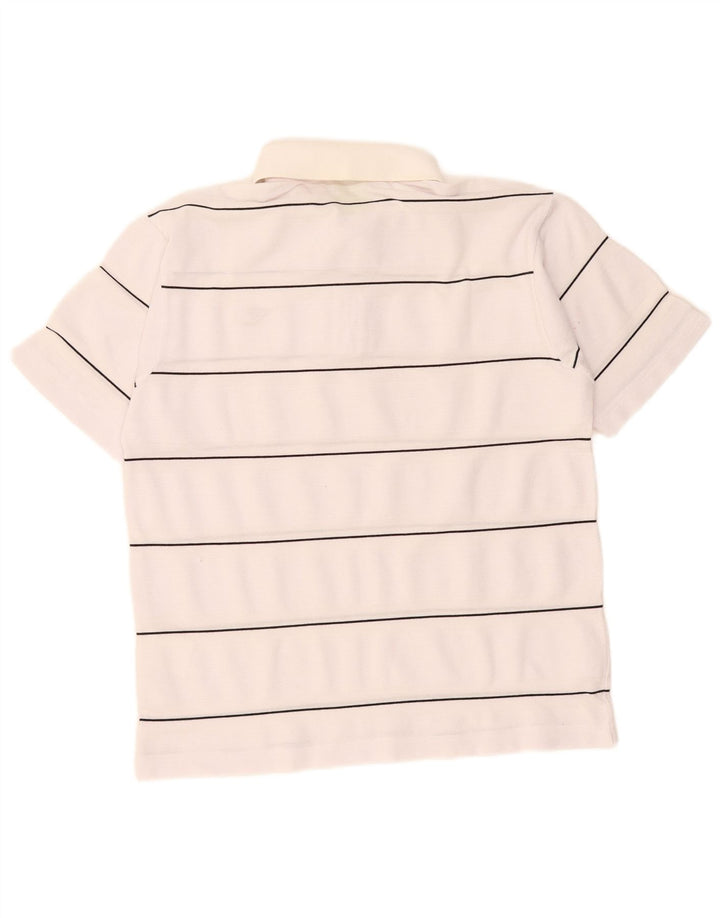 Camisa polo masculina Diadora pequena listrada branca