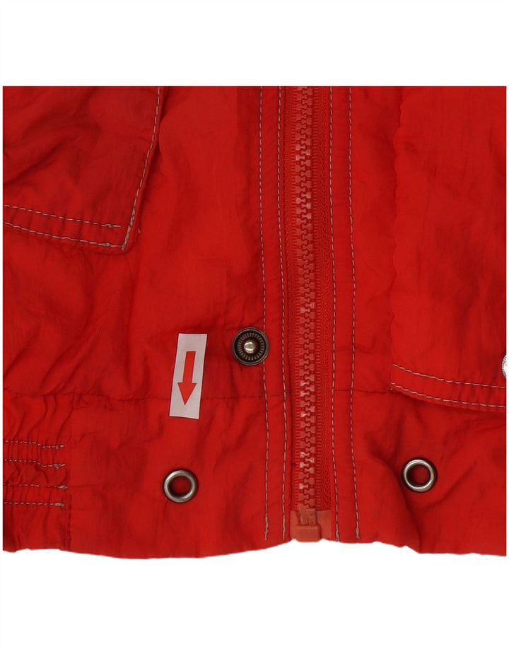 Jaqueta de esqui com capuz para meninos K-Way 7-8 anos poliamida colorblock vermelha