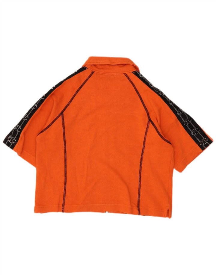 Campeão Feminino Gráfico Crop Top UK 12 Médio Laranja Colorblock