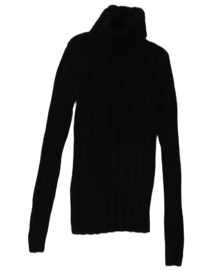 Suéter feminino Hugo Boss com gola redonda Reino Unido 8 lã preta pequena