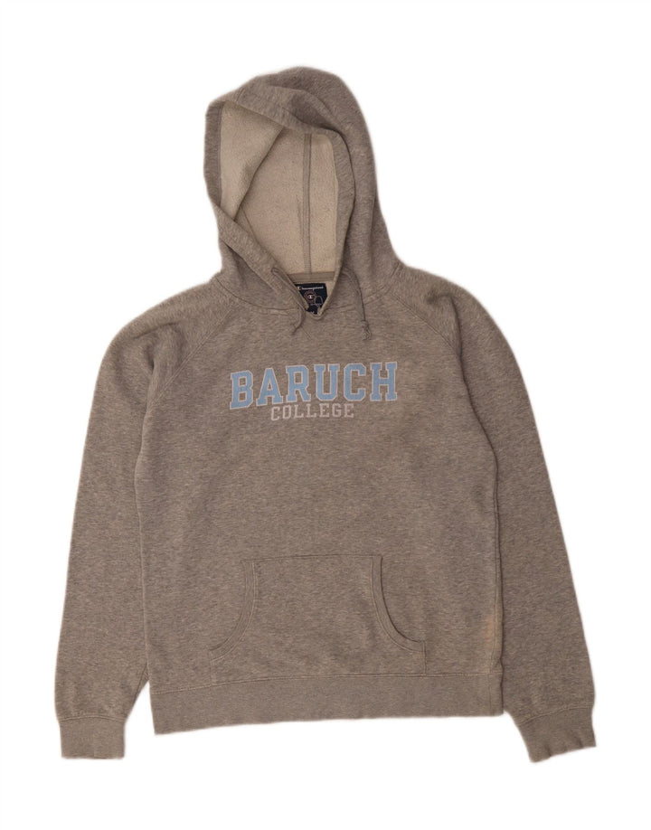CHAMPION Womens Graphic Hoodie Jumper UK 14 Medium Grey Cotton Vintage Champion and Second-Hand Champion from Messina Hembry 