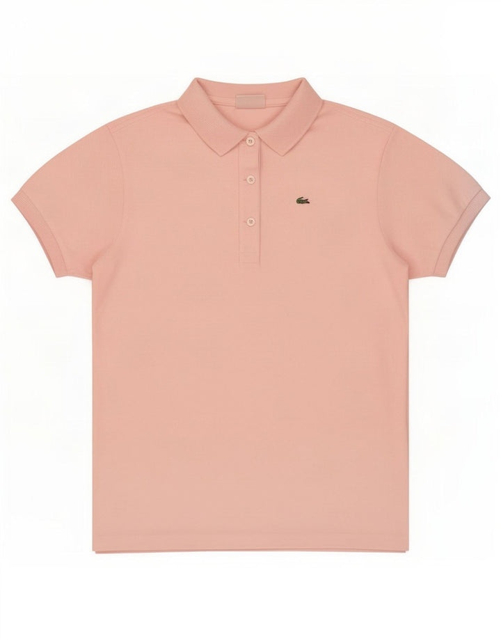 Camisa polo feminina Lacoste tamanho 38 algodão rosa médio