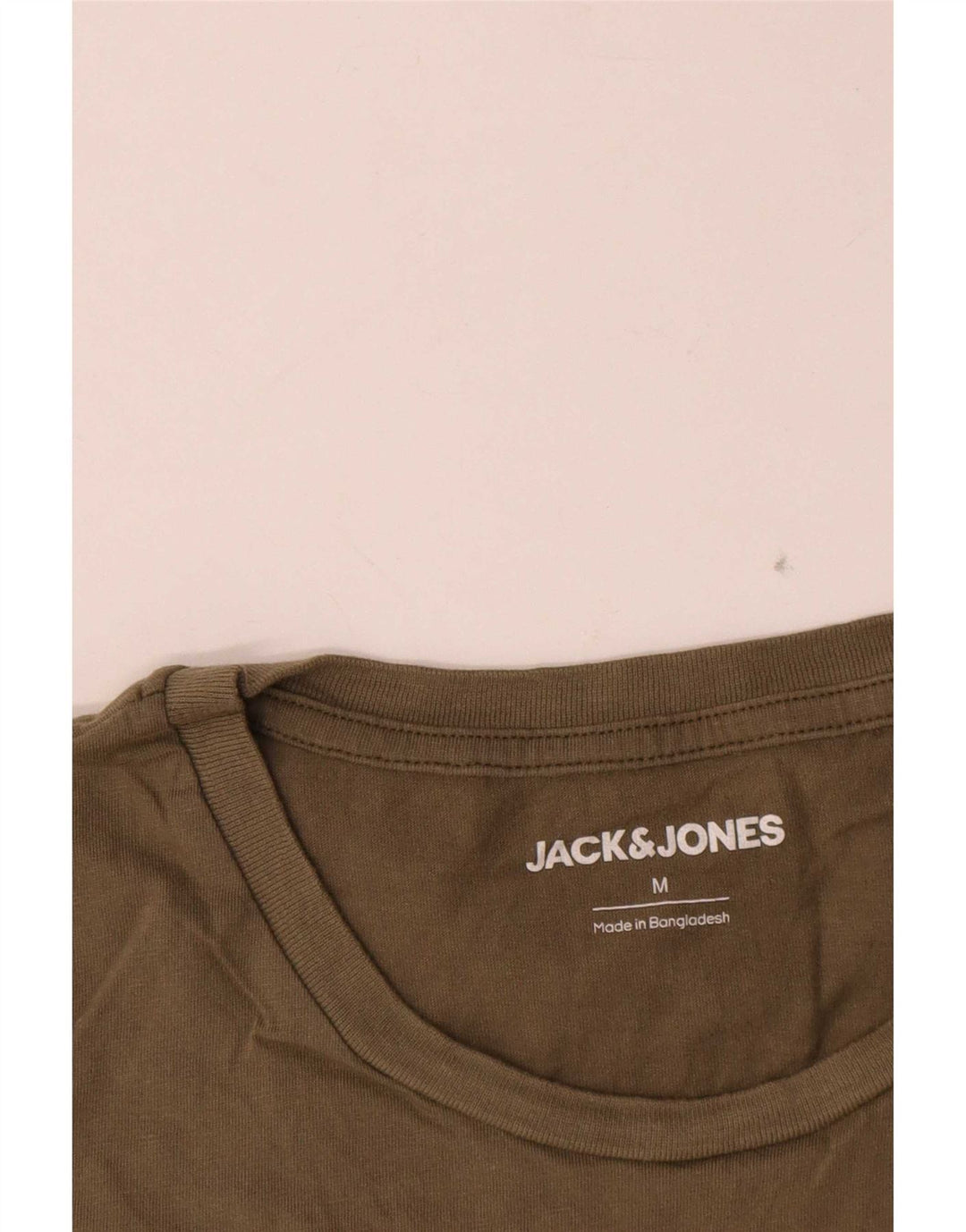 Camiseta gráfica masculina Jack & Jones Top médio de algodão cáqui