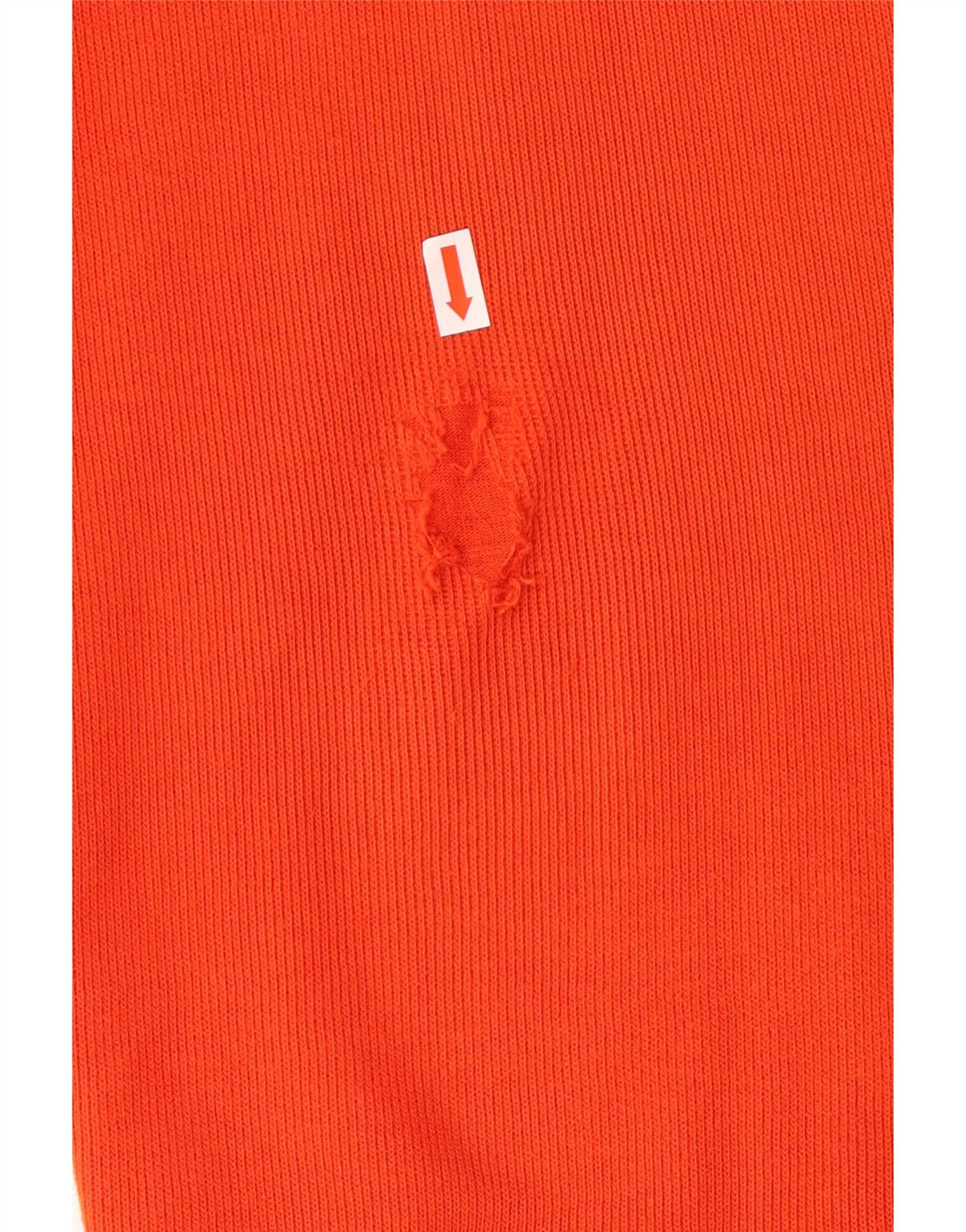 LANDS END Suéter masculino com zíper e gola grande de algodão laranja