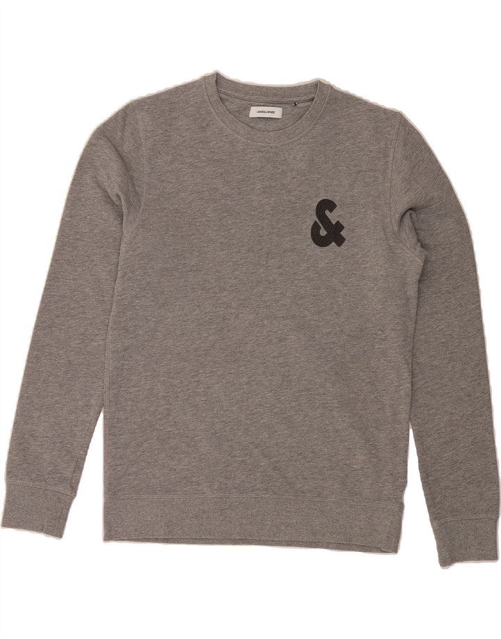 JACK & JONES Mens Sweatshirt Jumper Small Grey Cotton Vintage Jack & Jones and Second-Hand Jack & Jones from Messina Hembry 