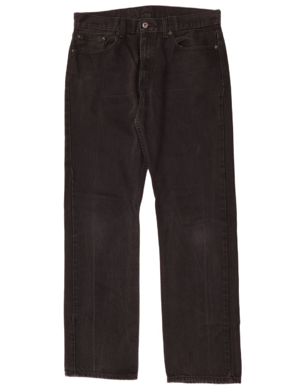 Calça jeans reta masculina Levi's W34 L34 algodão preto
