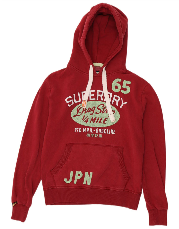 Superdry Mens Graphic Hoodie Jumper Médio Algodão Vermelho
