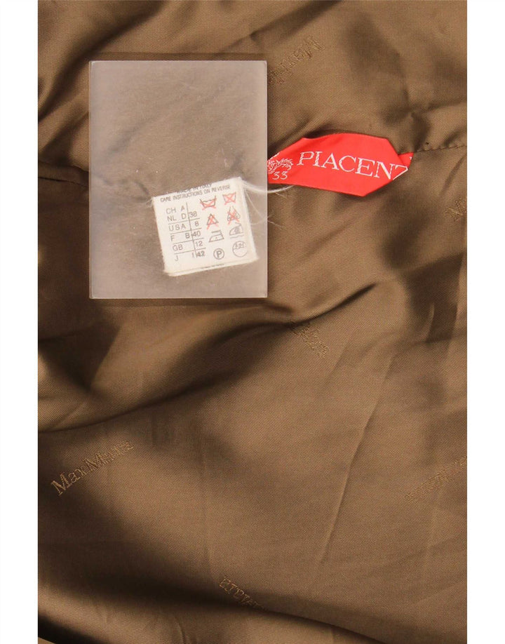 Sobretudo oversized feminino Max Mara Reino Unido 12 lã marrom médio