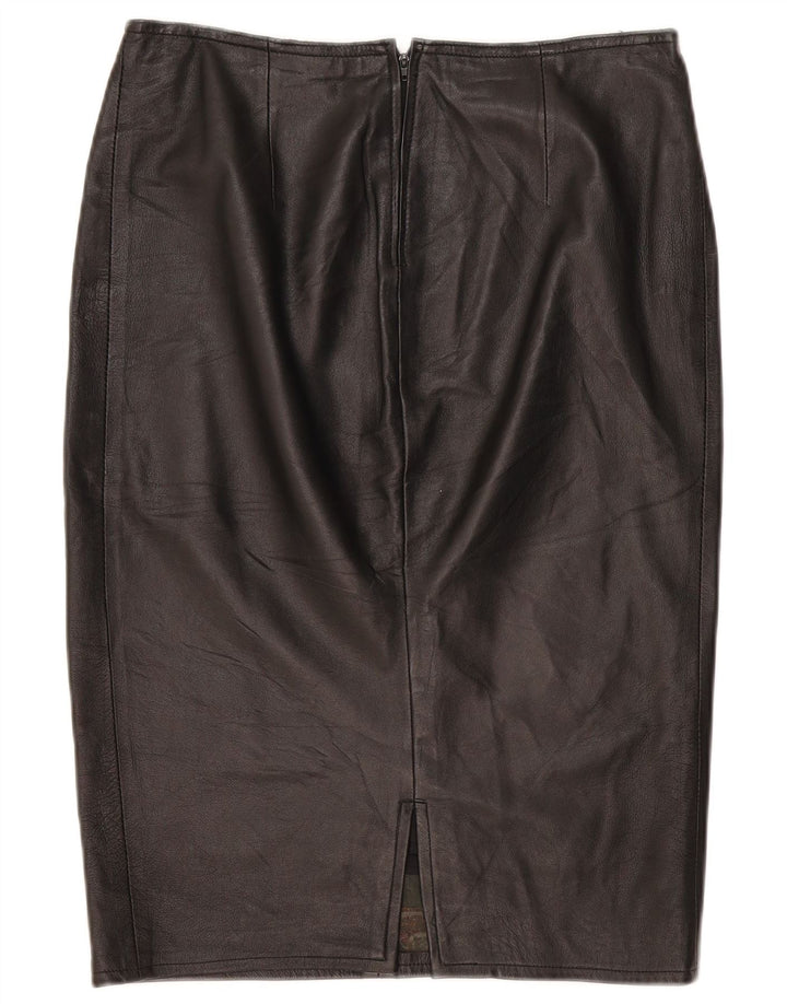Saia de couro feminina vintage W32 grande preta
