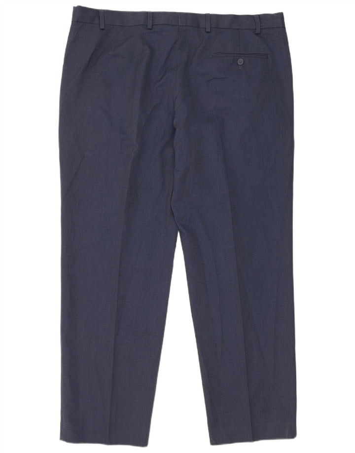 Calça masculina de ajuste regular Marks & Spencer W40 L29 poliéster azul marinho