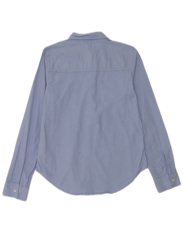 Camisa elástica feminina Hollister Reino Unido 10 algodão azul pequeno