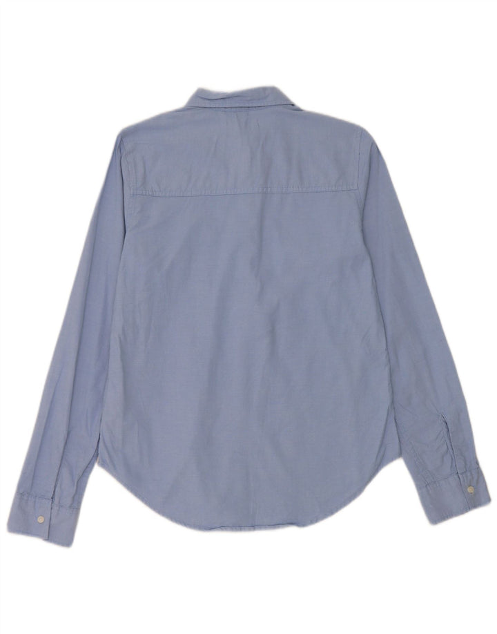 Camisa elástica feminina Hollister Reino Unido 10 algodão azul pequeno