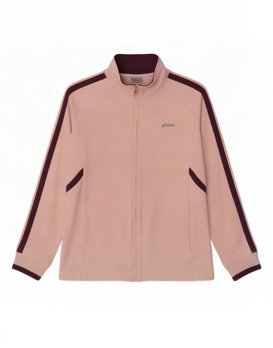 Asics Womens Tracksuit Top Jacket UK 12 Medium Pink Colourblock Algodão