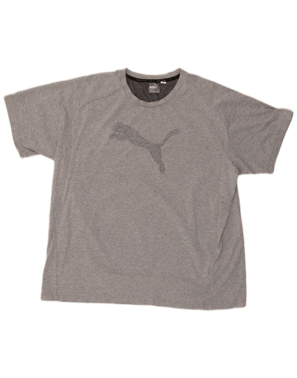 PUMA Mens Graphic T-Shirt Top 2XL Grey Cotton