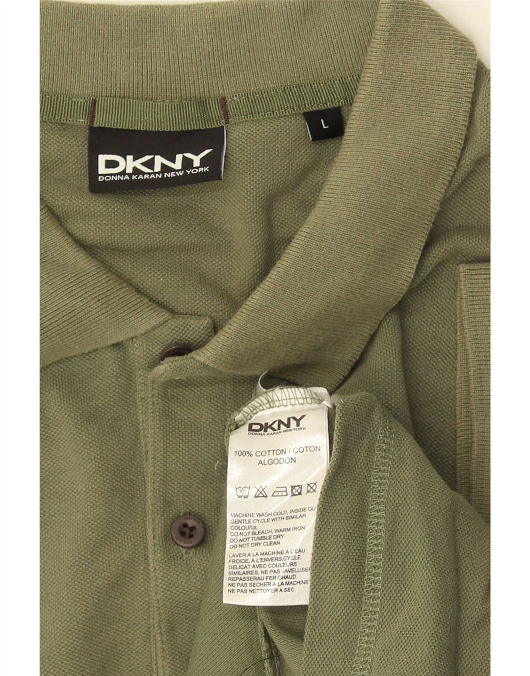 Camisa polo masculina Dkny grande algodão cáqui