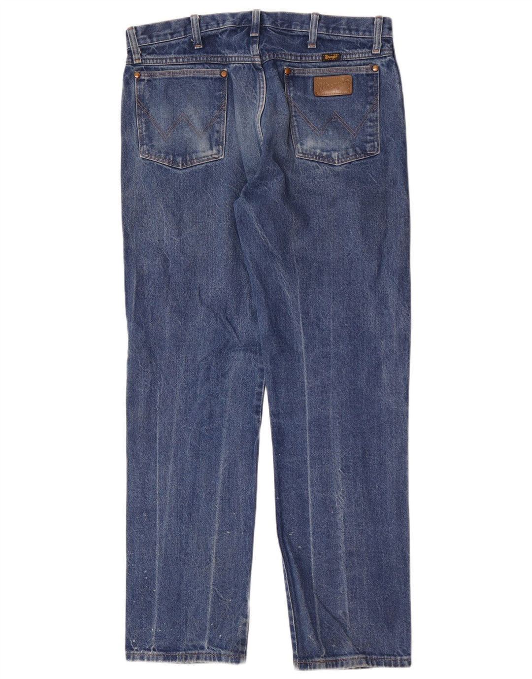 Wrangler Mens Straight Jeans W36 L32 Azul Algodão