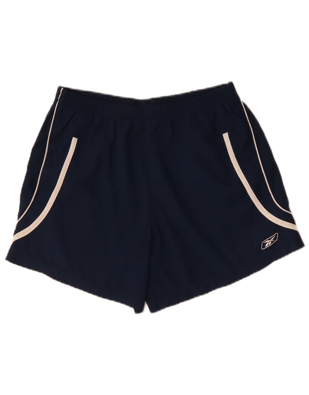 Shorts esportivos femininos REEBOK UK 12 poliéster azul marinho médio