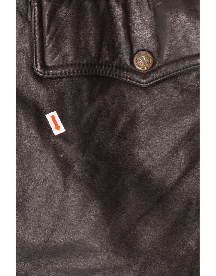 Jaqueta de couro masculina VINTAGE IT 54 2XL couro preto