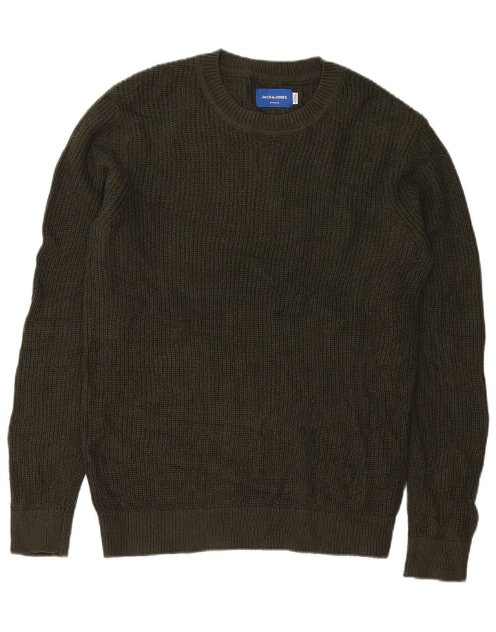 Suéter masculino Jack & Jones com gola redonda e acrílico verde médio