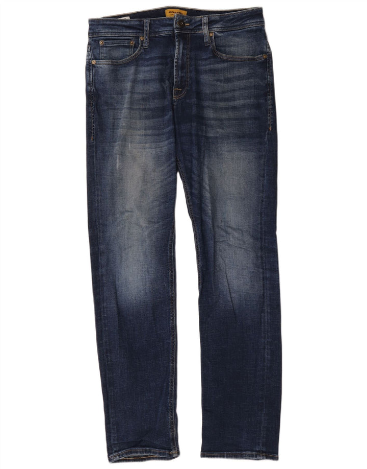 Jeans retos masculinos Jack & Jones W32 L32 algodão azul