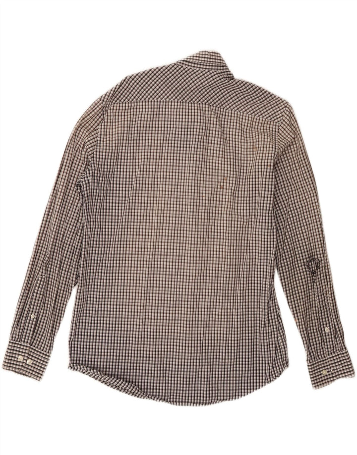 Camisa masculina Carrera Regular Fit grande algodão xadrez preto
