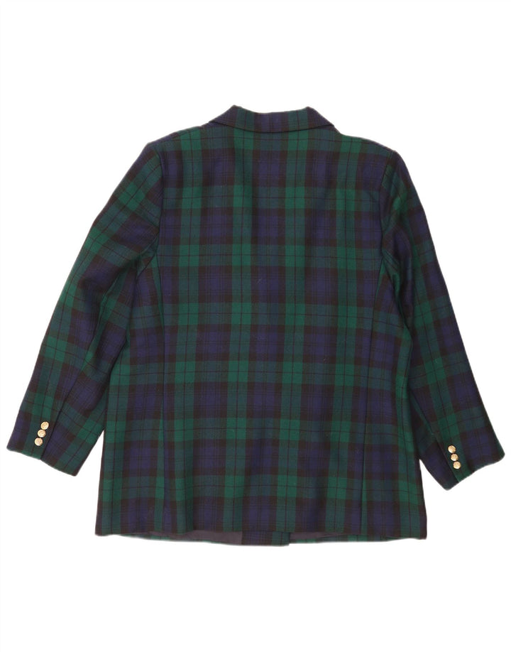 Jaqueta blazer masculina Marks & Spencer com peito duplo Reino Unido 44 2XL verde xadrez
