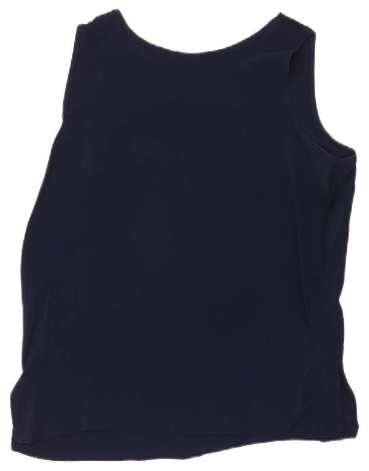 Colete feminino vintage Top IT 46 grande azul marinho