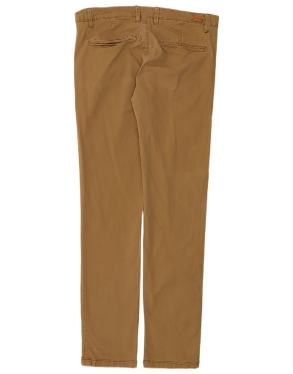 Zara Mens Slim Chino Calças EU 42 Grande W32 L33 Algodão Bege