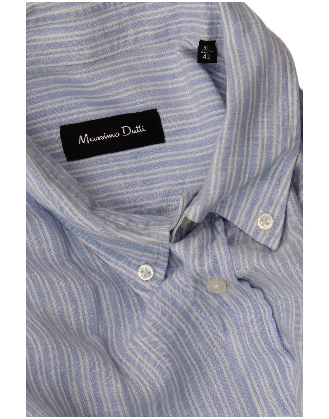 Camisa masculina Massimo Dutti XL risca de giz azul