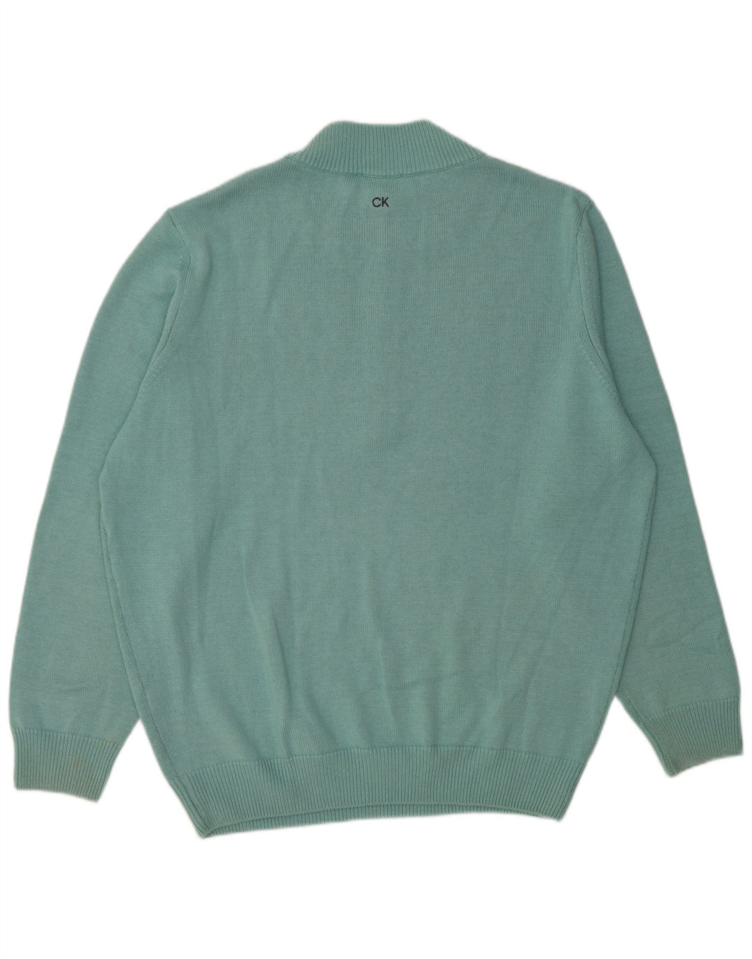 Suéter masculino Calvin Klein com zíper e gola 2XL algodão azul