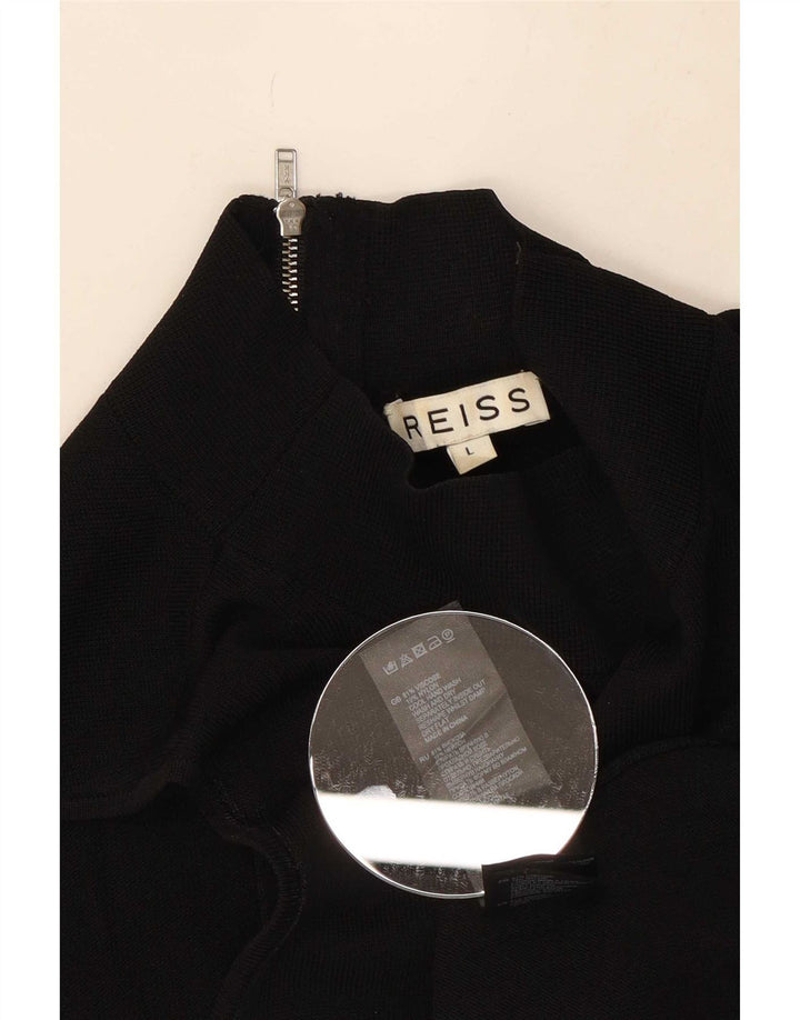 Colete feminino Reiss UK 14 grande viscose preta