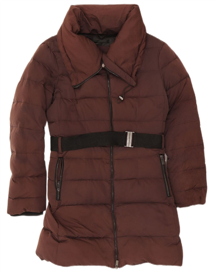 Casaco acolchoado feminino Zara Reino Unido 16 grande marrom