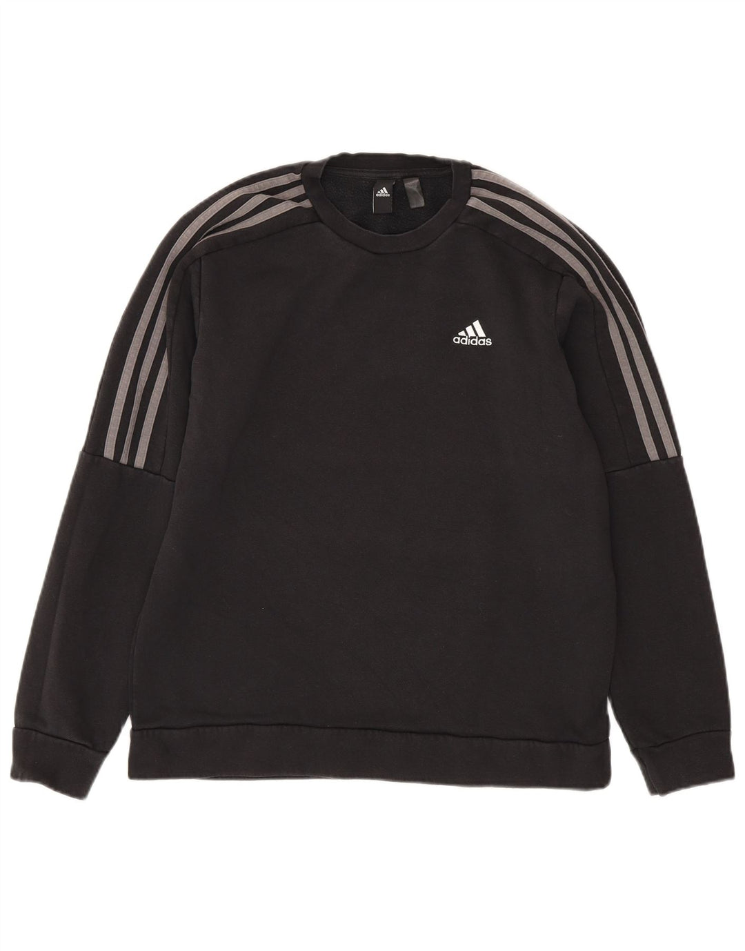 Adidas Mens Moletom Jumper Médio Algodão Preto