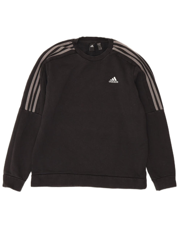 Adidas Mens Moletom Jumper Médio Algodão Preto