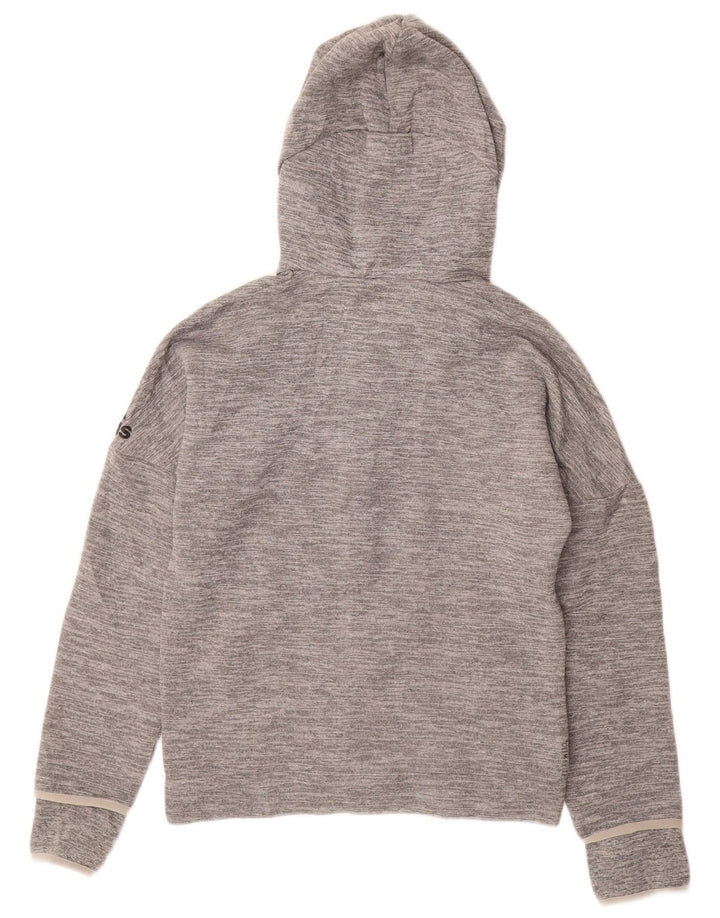 Suéter Adidas Boys Graphic Zip com capuz 11-12 anos Poliéster cinza manchado
