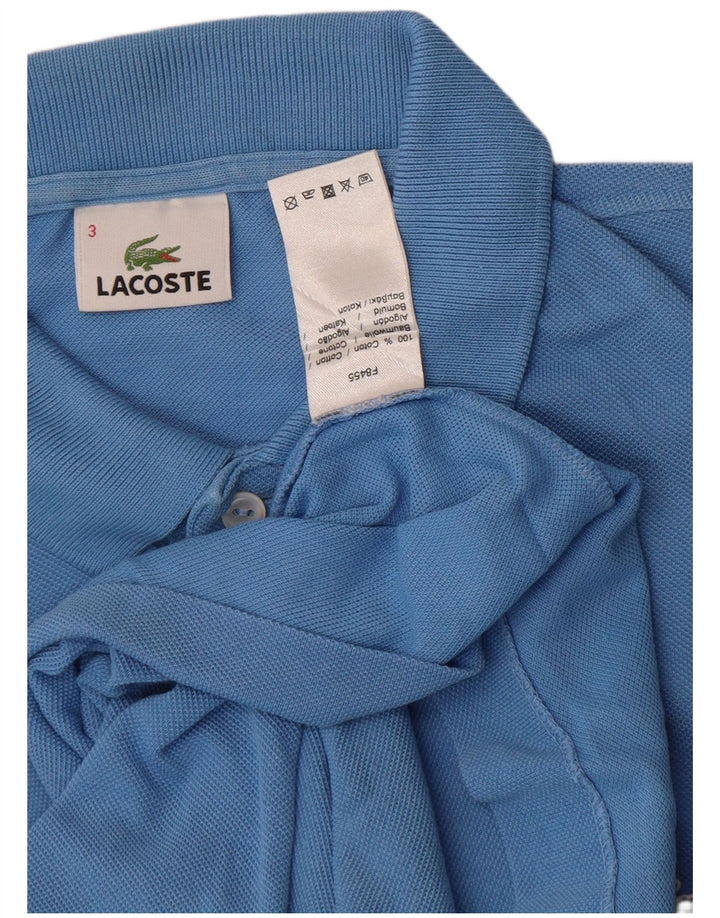 Camisa polo masculina Lacoste tamanho 3 pequeno algodão azul