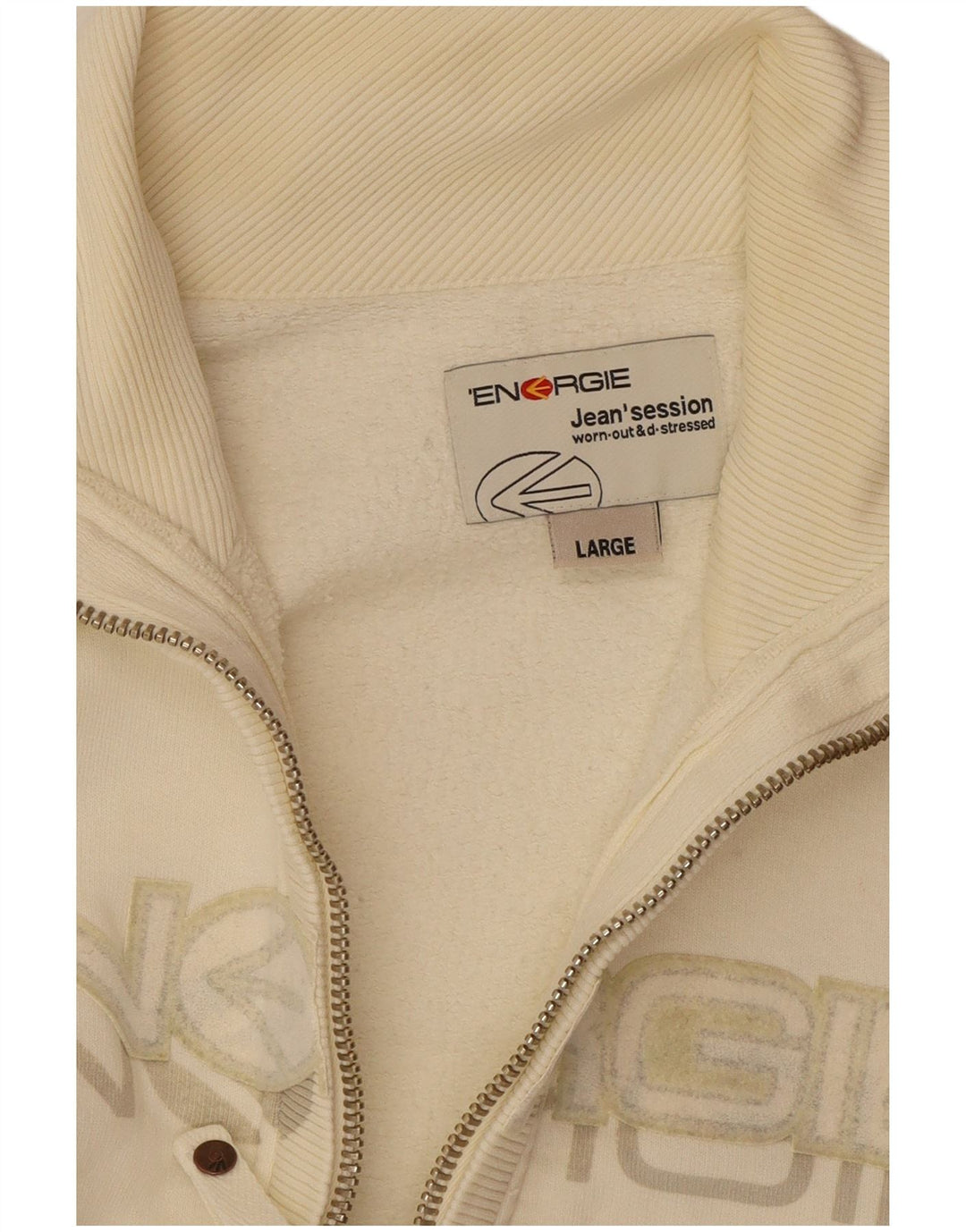 Energie Mens Graphic Tracksuit Top Jaqueta Grande Off White