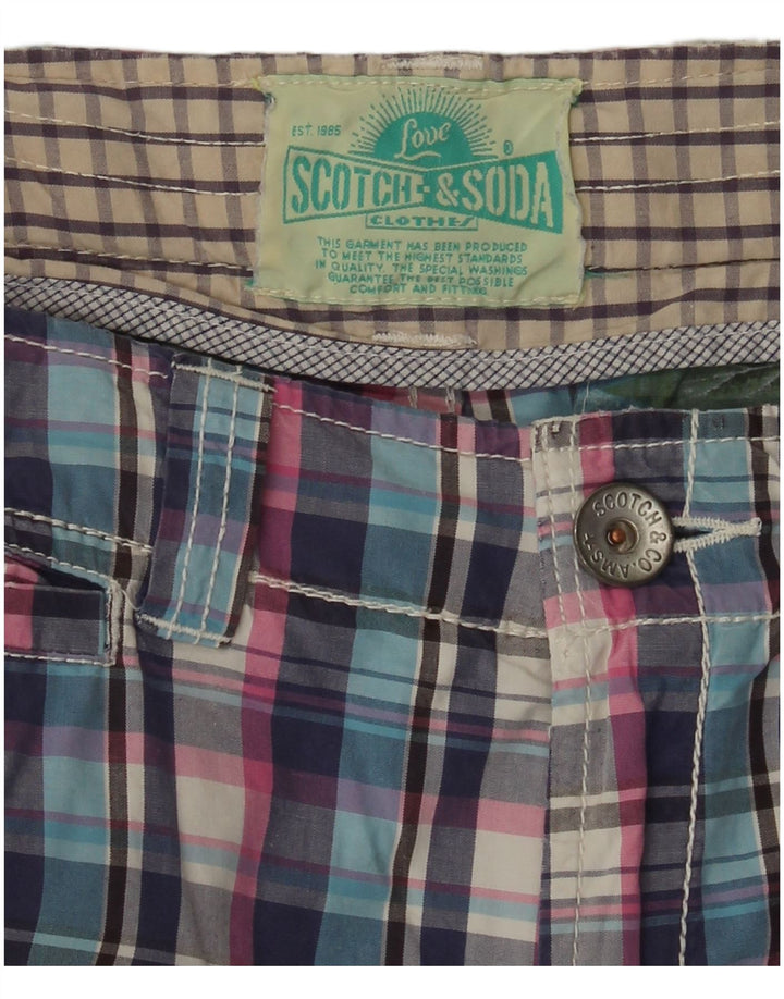 Shorts cargo masculino Scotch & Soda 15-16 anos W30 algodão xadrez multicolorido