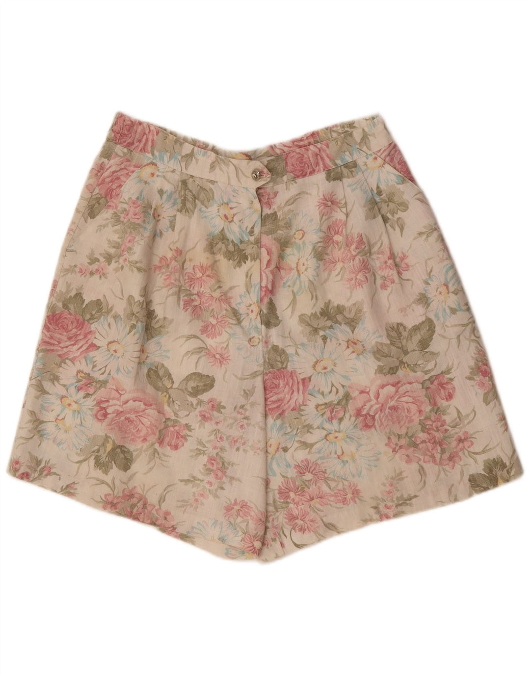 SAG HARBOR Shorts feminino casual de cintura alta com cintura alta W32 grande branco floral