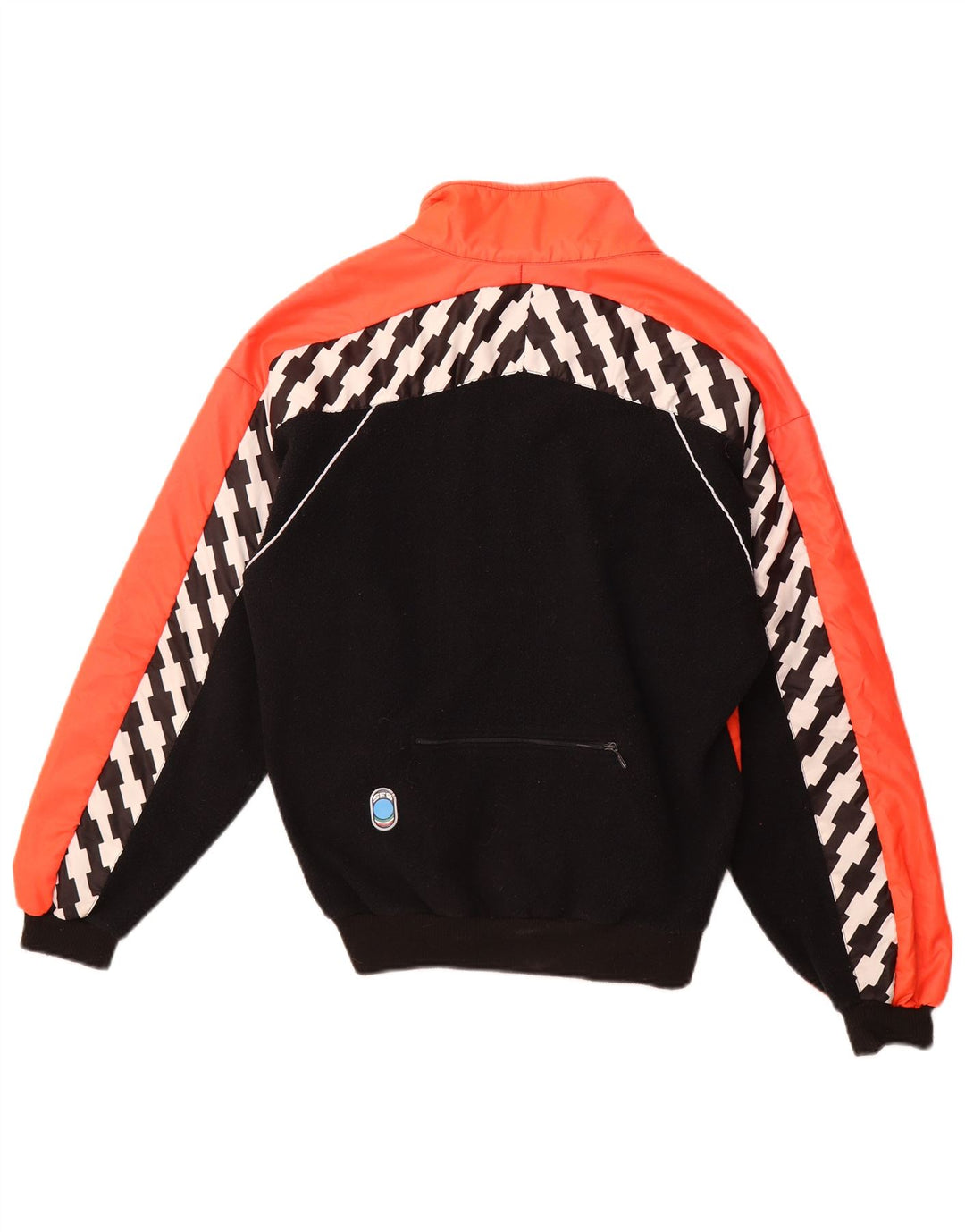 Jaqueta bomber masculina VINTAGE UK 40 poliéster grande laranja Colourblock