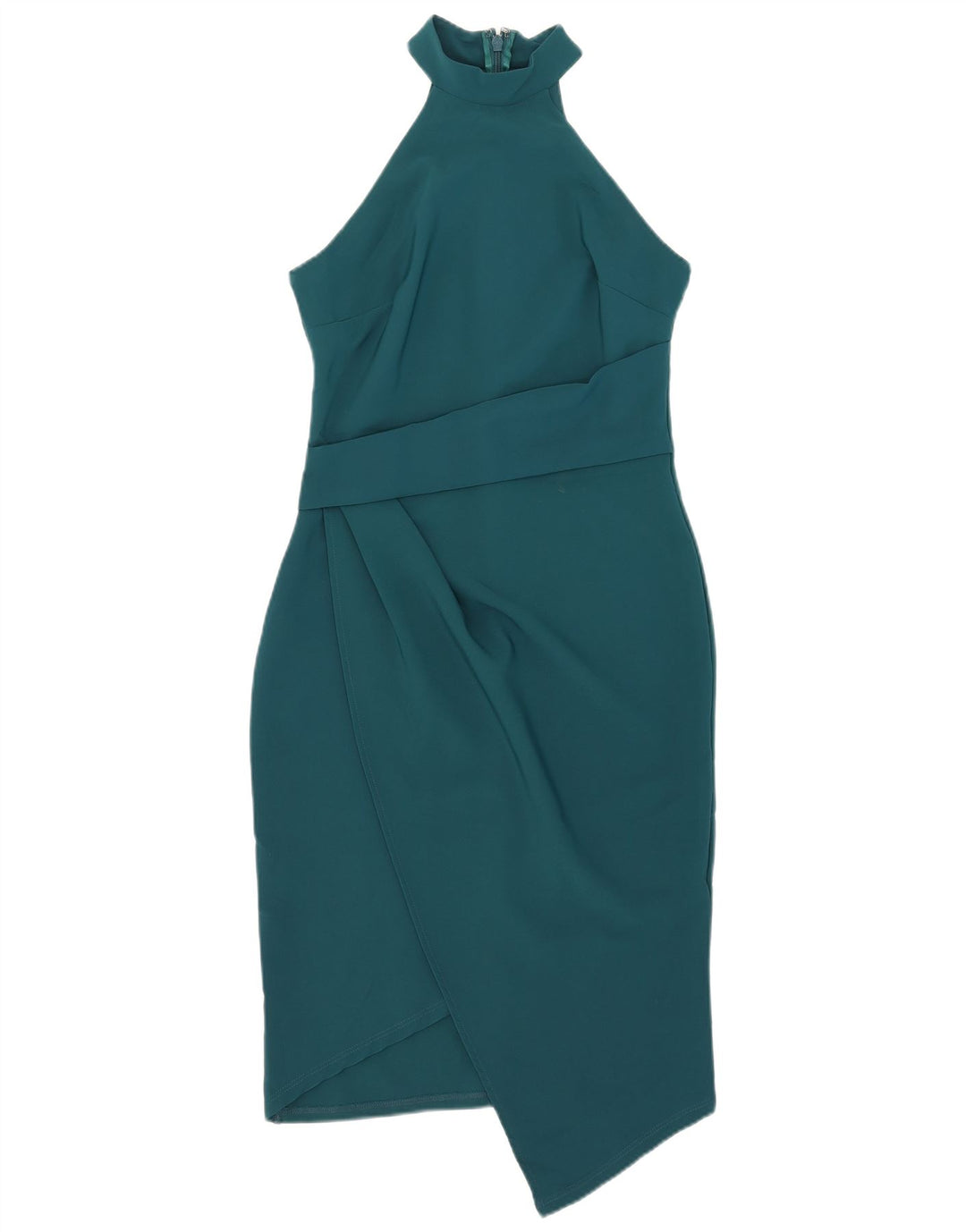 Vestido feminino assimétrico Lipsy UK 12 poliéster verde médio