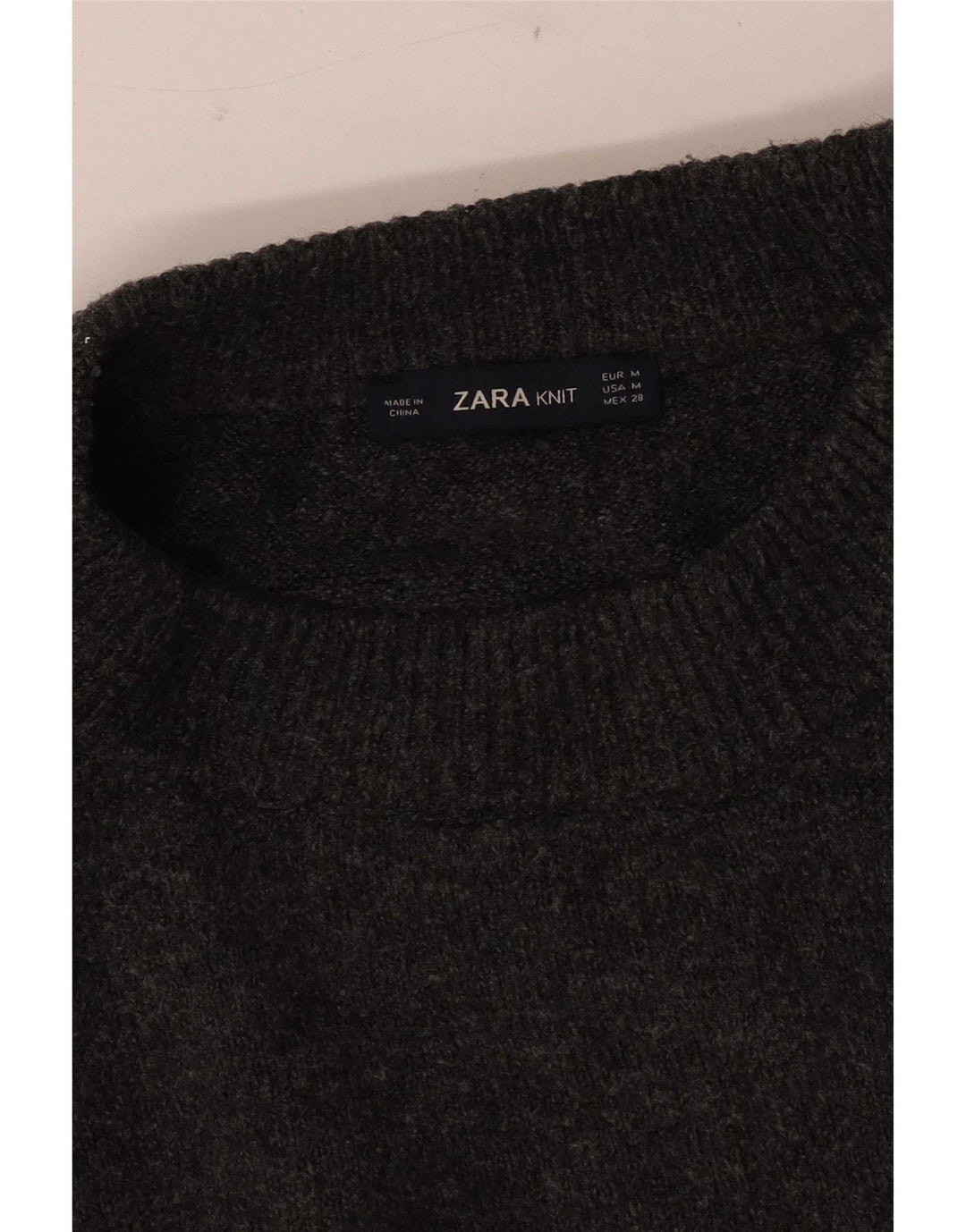 Zara Suéter feminino oversized com gola redonda Reino Unido 14 cinza médio