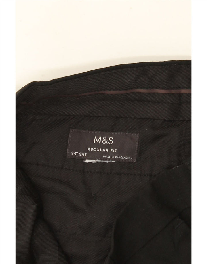 Calça chino masculina MARKS & SPENCER regular fit W34 L28 preta