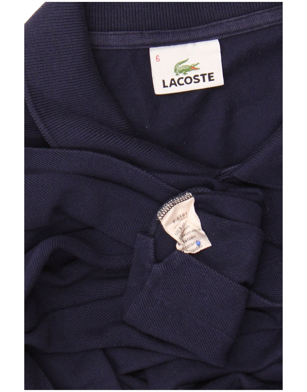 Camisa polo masculina LACOSTE tamanho 6 XL azul marinho algodão