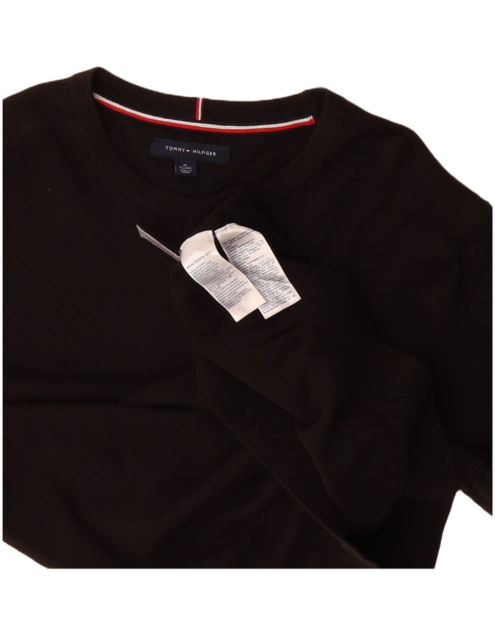 TOMMY HILFIGER Suéter masculino com gola redonda XL algodão preto
