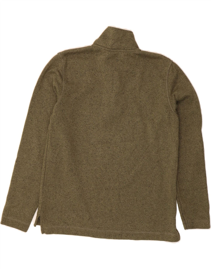 WRANGLER Womens Zip Neck Sweatshirt Jumper UK 10 Small Khaki Flecked Vintage Wrangler and Second-Hand Wrangler from Messina Hembry 