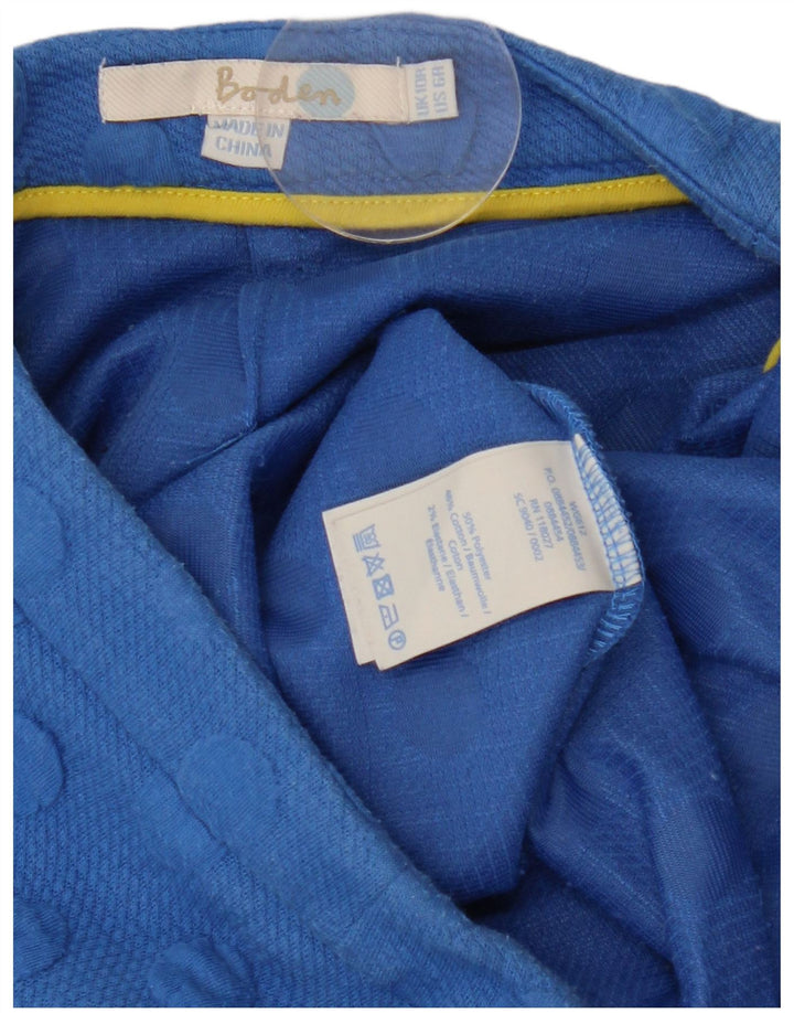 Saia feminina Boden UK 10 pequena W28 azul bolinhas poliéster